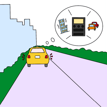運転中に地震が起きた場合の画像
